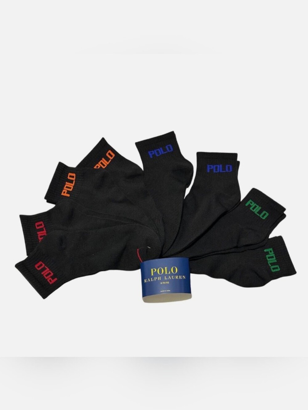 Polo Ralph Lauren Classic Sport 8-Pack QUARTER Crew Socks Men's Size 6-13 NWT